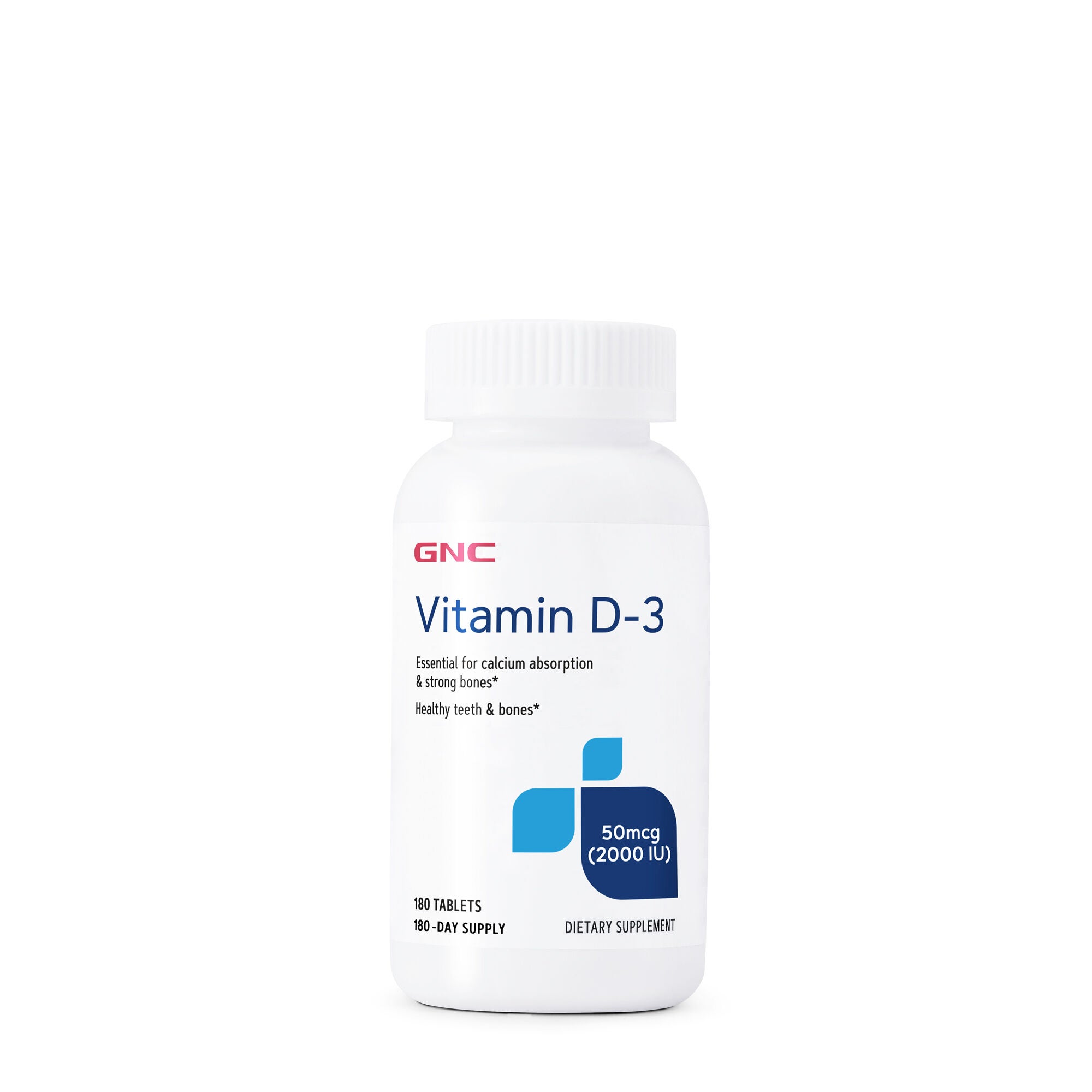 Vitamin D-3 Tablets 2000 IU - 180 Tablets (180 Servings) | GNC